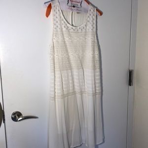 White knee length dress